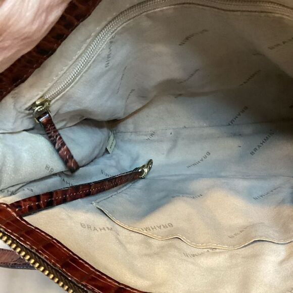 Brahmin Remy Pecan Croc Embossed Crossbody Bag - Picture 11 of 13